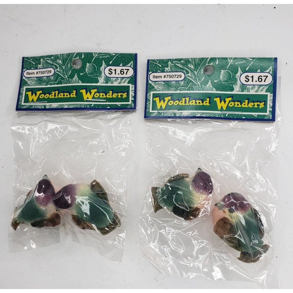 Vintage Woodland Wonders Birds Green Purple Floral Arrangement Craft Wedding